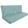 DECO ARTS - Coussins pour salon de jardin déhoussable 100x50cm - rayure vert
