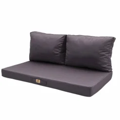 DECO ARTS - Coussins pour salon de jardin déhoussable 120x60cm gris carbone