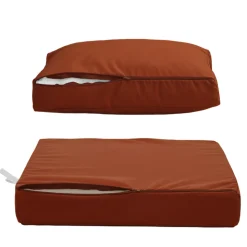 DECO ARTS - Coussins pour salon de jardin déhoussable 50x50cm terracotta