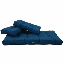 DECO ARTS - Coussins pour salon de jardin capitonné 120x60cm bleu petrole