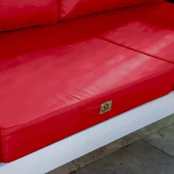 DECO ARTS - Coussins pour salon de jardin déhoussable 50x50cm rouge