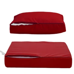 DECO ARTS - Coussins pour salon de jardin déhoussable 50x50cm rouge