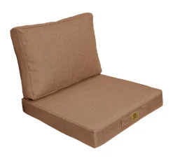 DECO ARTS - Coussins pour fauteuil effet lin déhoussable 50x50cm terracotta