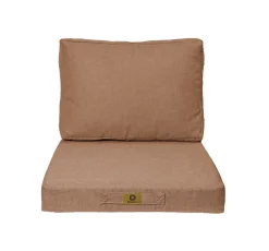 DECO ARTS - Coussins pour fauteuil effet lin déhoussable 50x50cm terracotta