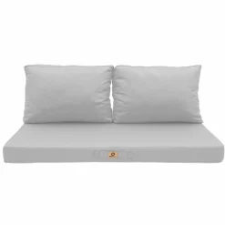 DECO ARTS - Coussins pour salon de jardin déhoussable 100x50cm gris galet
