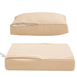 DECO ARTS - Coussins pour salon de jardin déhoussable 50x50cm beige