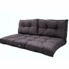 DECO ARTS - Coussins pour salon de jardin capitonné 120x60cm gris carbone