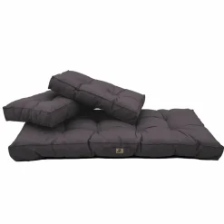 DECO ARTS - Coussins pour salon de jardin capitonné 120x60cm gris carbone