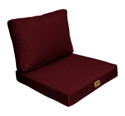 DECO ARTS - Coussins pour fauteuil effet lin déhoussable 50x50cm prune