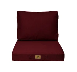 DECO ARTS - Coussins pour fauteuil effet lin déhoussable 50x50cm prune
