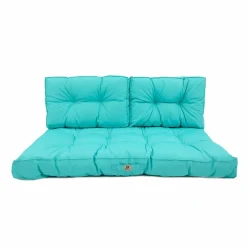 DECO ARTS - Coussins pour salon de jardin capitonné 120x60cm bleu caraibes