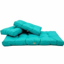 DECO ARTS - Coussins pour salon de jardin capitonné 120x60cm bleu caraibes