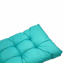 DECO ARTS - Coussins pour salon de jardin capitonné 120x60cm bleu caraibes