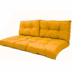 DECO ARTS - Coussins pour salon de jardin capitonné 120x60cm jaune