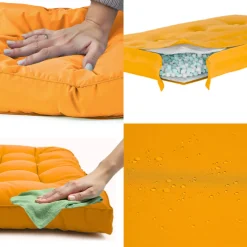 DECO ARTS - Coussins pour salon de jardin capitonné 120x60cm jaune