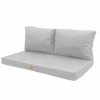 DECO ARTS - Coussins pour salon de jardin déhoussable 120x60cm gris galet