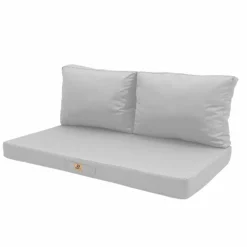 DECO ARTS - Coussins pour salon de jardin déhoussable 120x60cm gris galet
