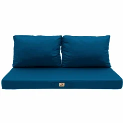 DECO ARTS - Coussins pour salon de jardin déhoussable 100x50cm bleu pétrole