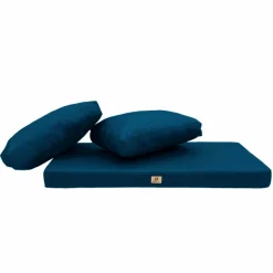 DECO ARTS - Coussins pour salon de jardin déhoussable 100x50cm bleu pétrole