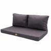DECO ARTS - Coussins pour salon de jardin déhoussable 100x50cm gris carbone