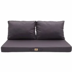 DECO ARTS - Coussins pour salon de jardin déhoussable 100x50cm gris carbone