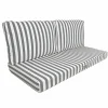 DECO ARTS - Coussins pour salon de jardin déhoussable 100x50cm - rayure gris foncé