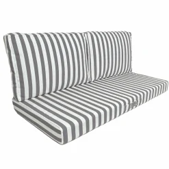 DECO ARTS - Coussins pour salon de jardin déhoussable 100x50cm - rayure gris foncé