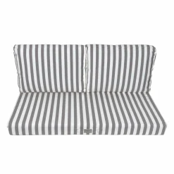 DECO ARTS - Coussins pour salon de jardin déhoussable 100x50cm - rayure gris foncé