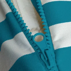 DECO ARTS - Coussins pour salon de jardin déhoussable 120x60cm - rayure turquoise