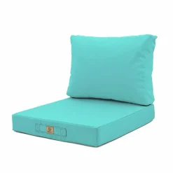 DECO ARTS - Coussins pour salon de jardin déhoussable 50x50cm bleu caraïbes