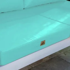 DECO ARTS - Coussins pour salon de jardin déhoussable 50x50cm bleu caraïbes