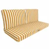 DECO ARTS - Coussins pour salon de jardin déhoussable 120x60cm - rayure jaunes