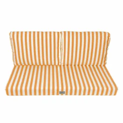 DECO ARTS - Coussins pour salon de jardin déhoussable 120x60cm - rayure jaunes