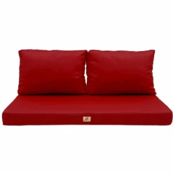 DECO ARTS - Coussins pour salon de jardin déhoussable 100x50cm rouge