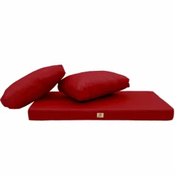 DECO ARTS - Coussins pour salon de jardin déhoussable 100x50cm rouge