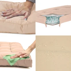 DECO ARTS - Coussins pour salon de jardin capitonné 120x60cm beige