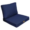 DECO ARTS - Coussins pour fauteuil effet lin déhoussable 60x60cm bleu indigo