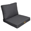 DECO ARTS - Coussins pour fauteuil effet lin déhoussable 50x50cm gris chiné