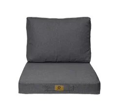 DECO ARTS - Coussins pour fauteuil effet lin déhoussable 50x50cm gris chiné