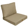 DECO ARTS - Coussins pour fauteuil effet lin déhoussable 50x50cm beige
