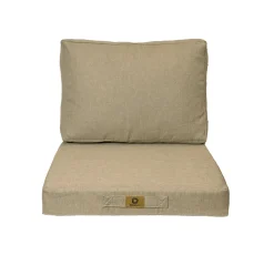 DECO ARTS - Coussins pour fauteuil effet lin déhoussable 50x50cm beige