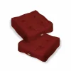 DECO ARTS - Lot de 2 coussins de sol effet lin 50 x 50 x 18 cm - rouge