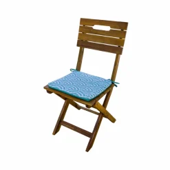 DECO ARTS - Lot de 4 galettes de chaise 35x35x3 cm motif éventails verts