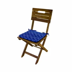 DECO ARTS - Lot de 4 galettes de chaise 35x35x3 cm motif nautique bleu