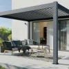 DIRECT ABRIS - Pergola bioclimatique aluminium autoportée 12m² - 3x4m - anthracite - 24 lames en acier galvanisé inclinables a 90 degrés - orion