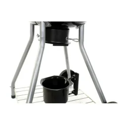 DKD HOME DECOR - Barbecue à charbon avec couvercle et roulettes noir métal plastique rectangulaire 52,4 x 59 x 91,6 cm