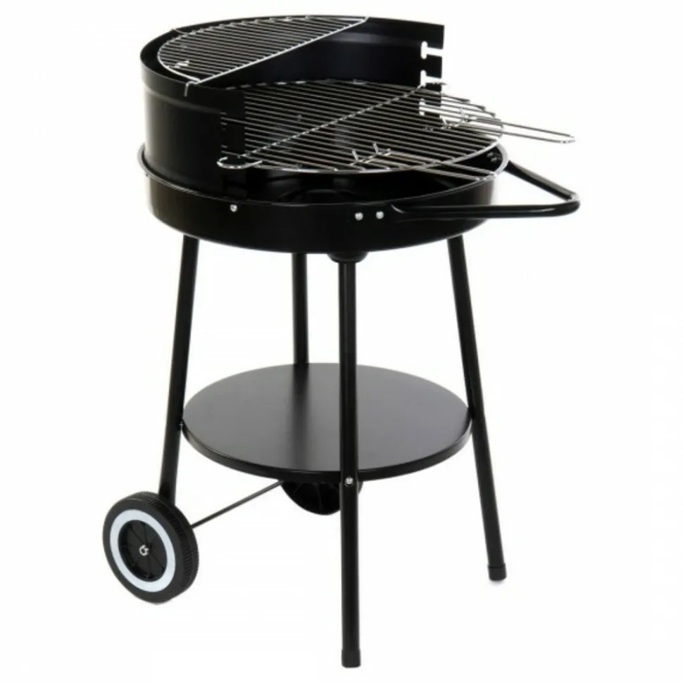 DKD HOME DECOR - Roues de barbecue au charbon de bois noir métal plastique 59 x 49,5 x 82 cm