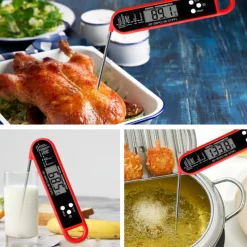 DOWNYPAWS - Thermomètre alimentaire multi-angle pliable rouge (-50 - 300℃)