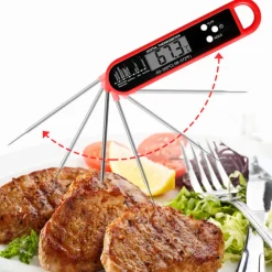 DOWNYPAWS - Thermomètre alimentaire multi-angle pliable rouge (-50 - 300℃)