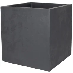 EDA - Pot Basalt carré en polypropylène anthracite - D.39,5 cm